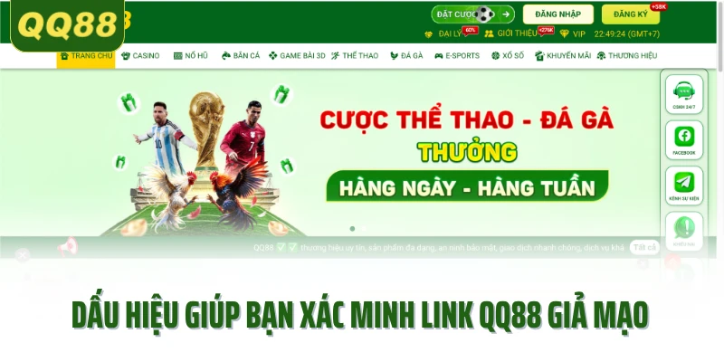 Dấu hiệu giúp bạn xác minh link QQ88 giả mạo